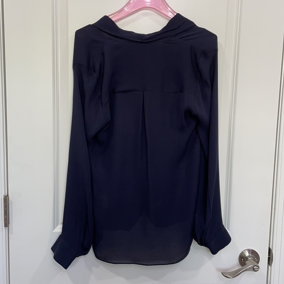 L'AGENCE Mariposa Blouse Midnight Navy XS - Picture 8 of 13